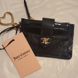 Juicy Couture Enchanted Card Case with Gold Heart Clip-on NWT